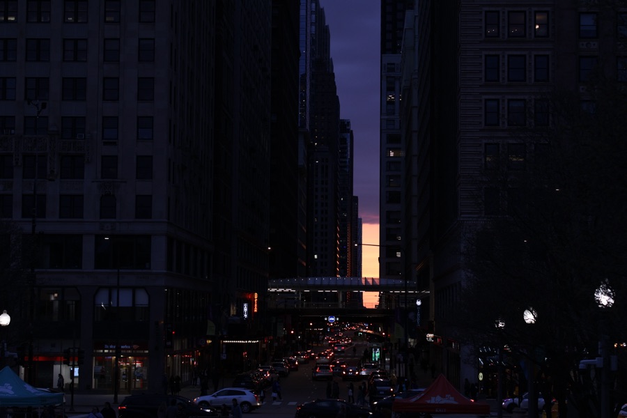 Chicago street at night